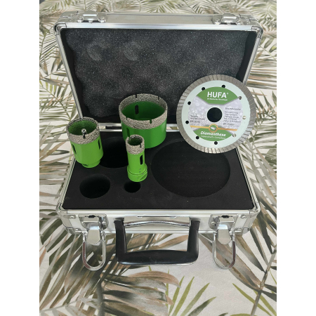 Komplet koron HUFA 22/40/68mm + tarcza diamentowa 115mm HUFA